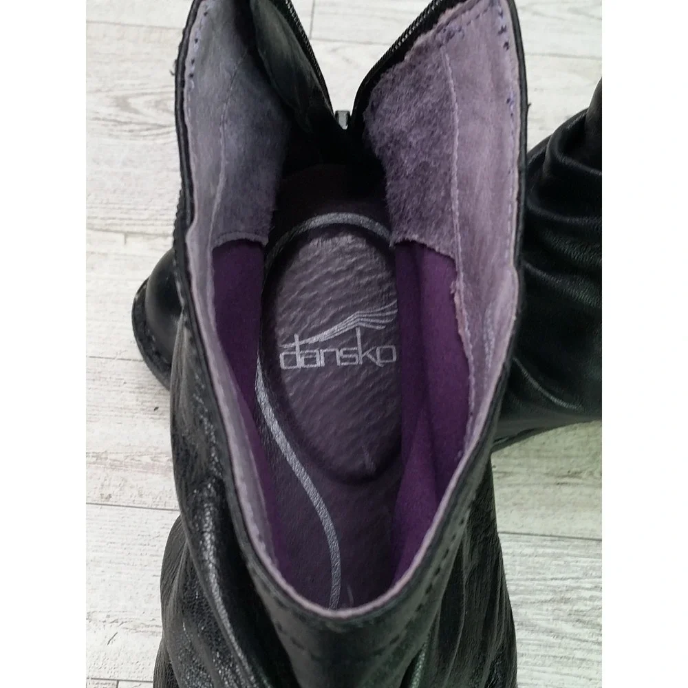 Womens Dansko Arisa Nappa Black Wedge Ankle Boots EU 39 Size 8.5-9 Shoes Booties